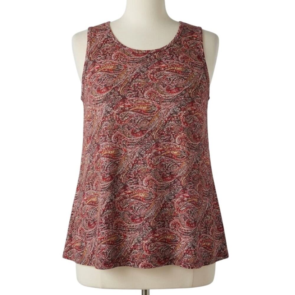 AWULIFFAN Tank Top 3XL Red Pink Orange Blue Paisley Bohemian Boho Chic Whimsical